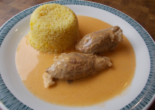 Kalbsvögerl, hier mit Safranreis als perfekter Begleitung. Mhhmmm!